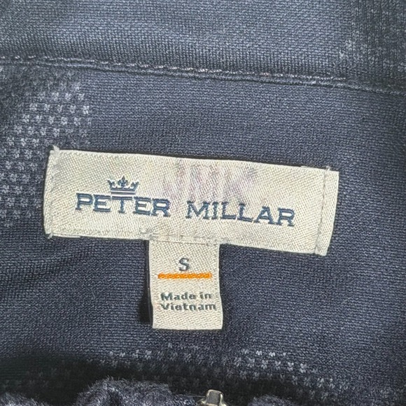 Peter Millar Shirt Mens Small Blue Camo Perth 1/4 Zip Performance Pullover Golf - Picture 2 of 9